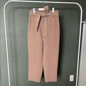 Wilfred Tan High-Waisted Tie-Belt Pants